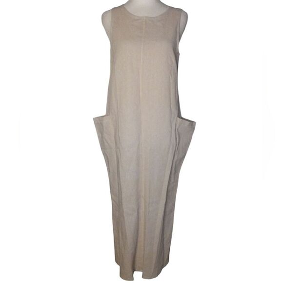 Modern Citizen Natural Tan Linen Blend Lightweight Maxi Dress Size Medium - Picture 1 of 9